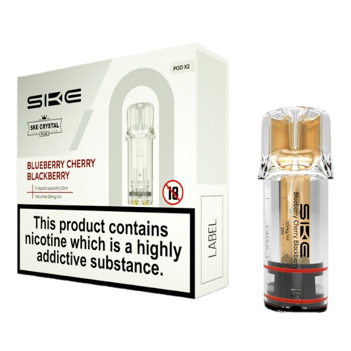 SKE CRYSTAL PLUS BLUEBERRY CHERRY BLACKBERRY PREFILLED POD (2 Pack)
