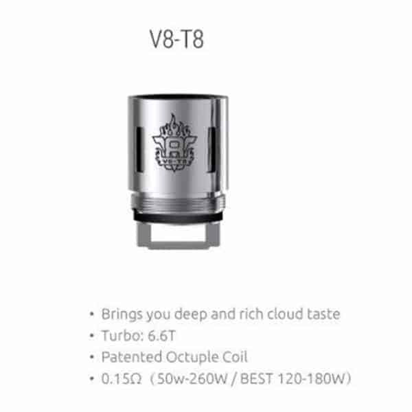 SMOK TFV8 V8-T8 Octuple 0.15ohm Replacement Coils 3 Pack