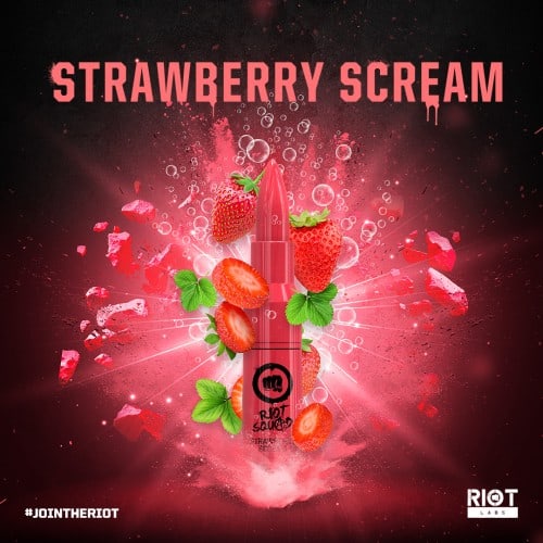 Product Image Of Strawberry Scream 50Ml Shortfill E-Liquid By Riot Squad