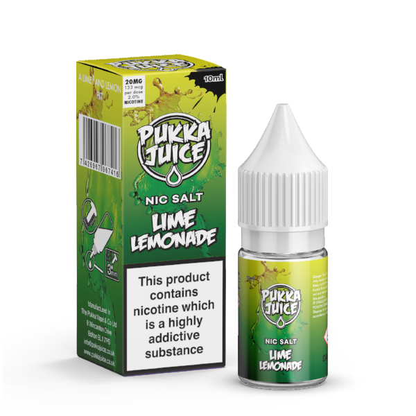 Product Image Of Lime Lemonade Nic Salt E-Liquid By Pukka Juice