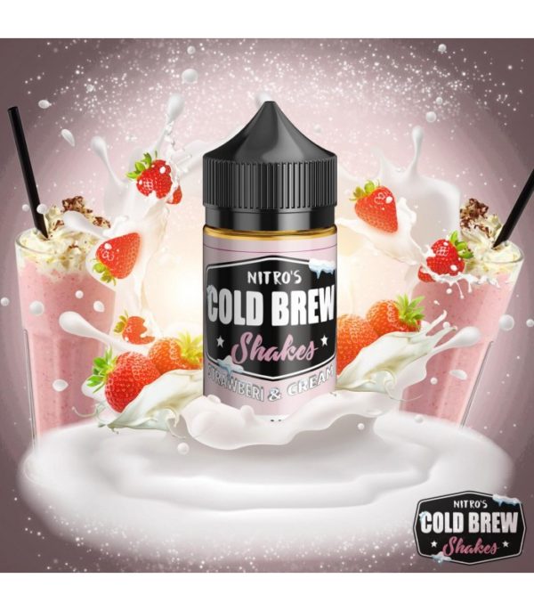 Product Image Of Strawberry &Amp; Cream 100Ml Shortfill E-Liquid By Nitros Cold Brew Shakes