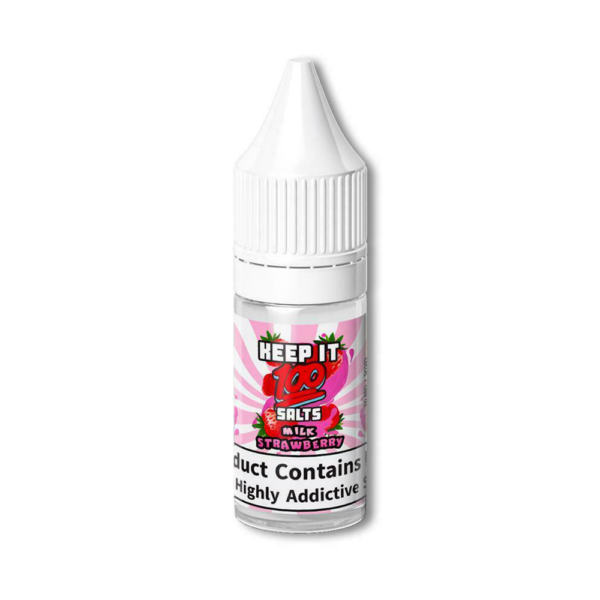 Product Image Of Strawberry Milk Nic Salt E-Liquid By Keep It 100