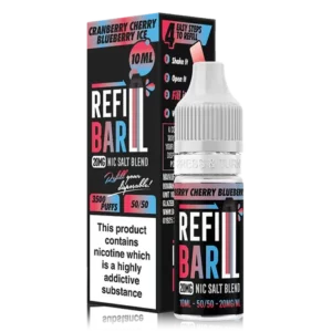 Product Image of Cranberry Cherry Blueberry Ice Nic Salt E-Liquid by Refill Bar