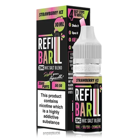 Product Image Of Strawberry Ice Nic Salt E-Liquid By Refill Bar