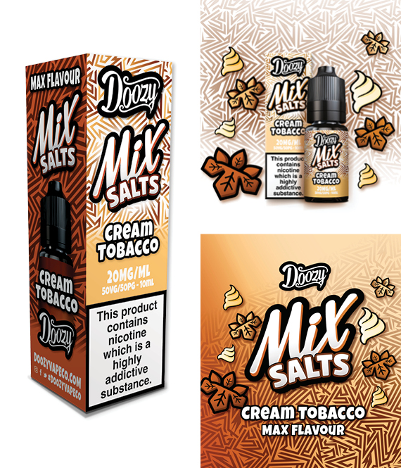 Product Image Of Cream Tobacco Nic Salt E-Liquid By Doozy Mix Salts