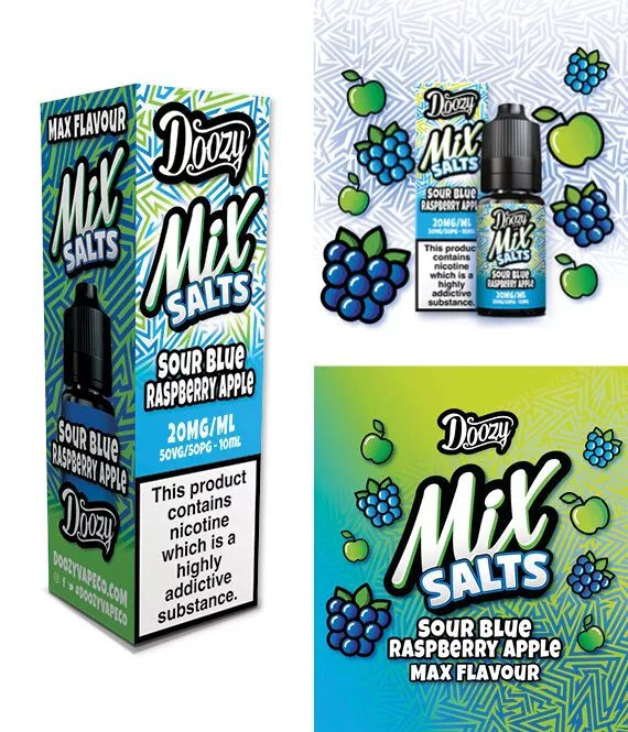 Product Image Of Sour Blue Raspberry Apple Nic Salt E-Liquid By Doozy Mix Salts