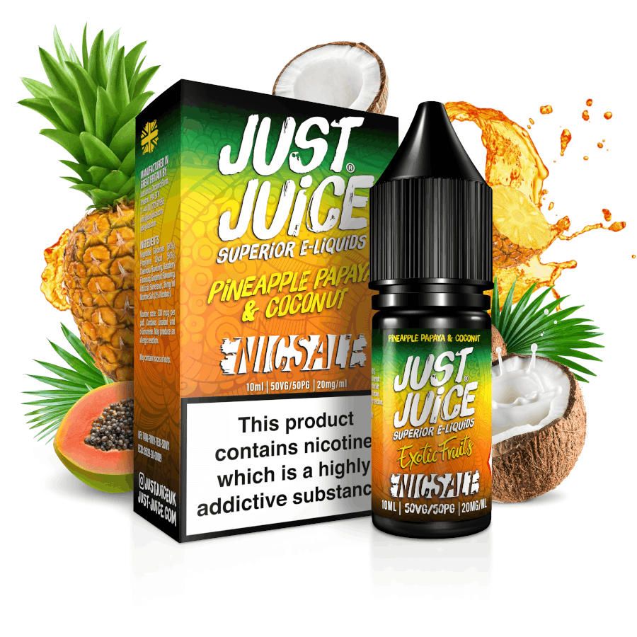 Product Image Of Pineapple, Papaya &Amp; Coconut Nic Salt E-Liquid By Just Juice