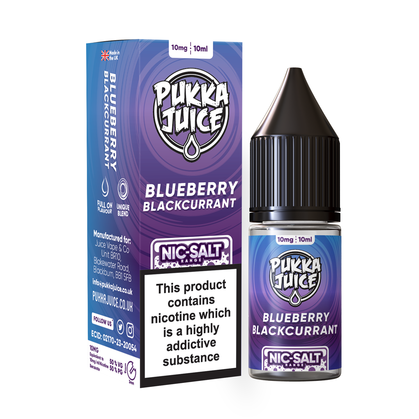 Product Image Of Blueberry Blackcurrant Nic Salt E-Liquid By Pukka Juice