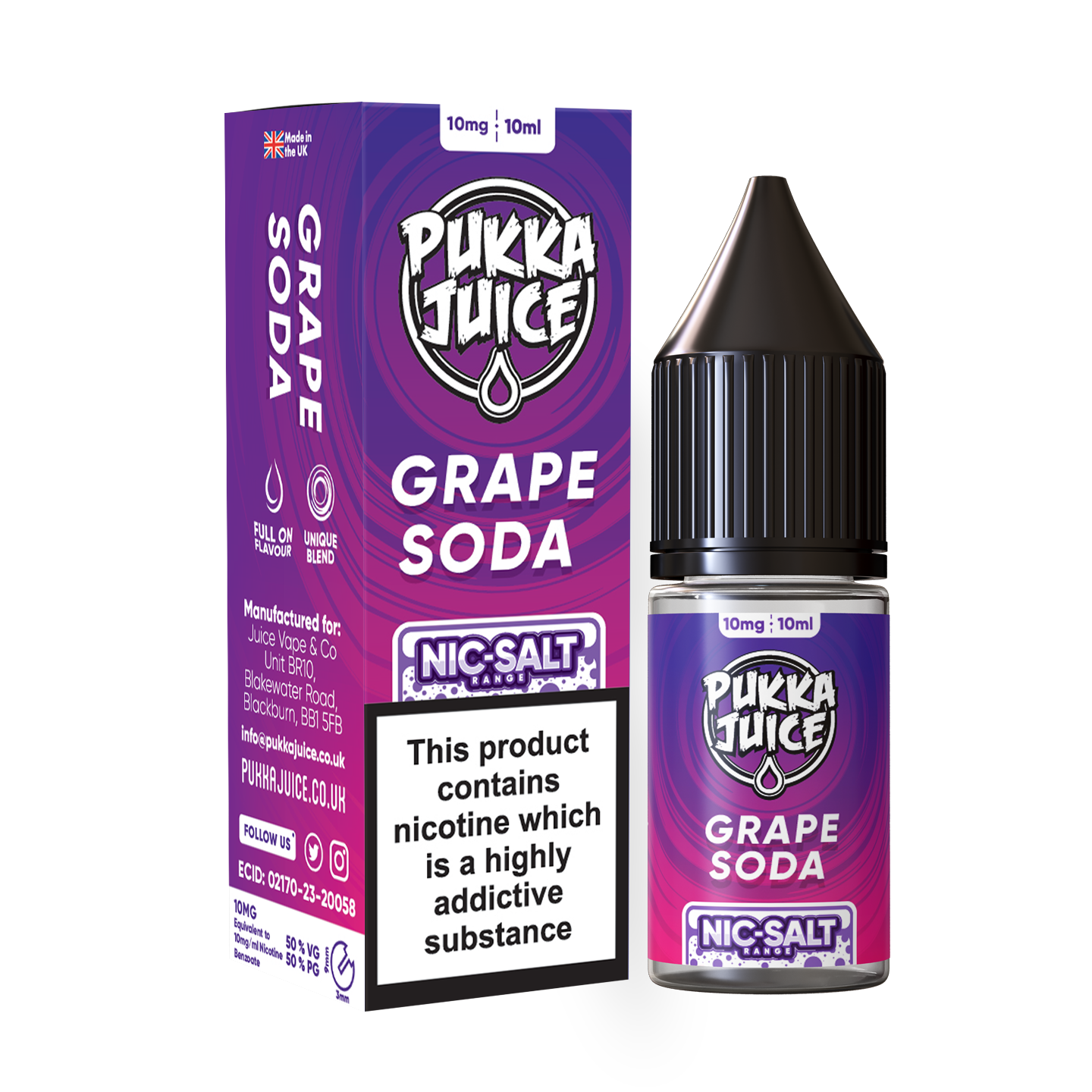 Product Image Of Grape Soda Nic Salt E-Liquid By Pukka Juice